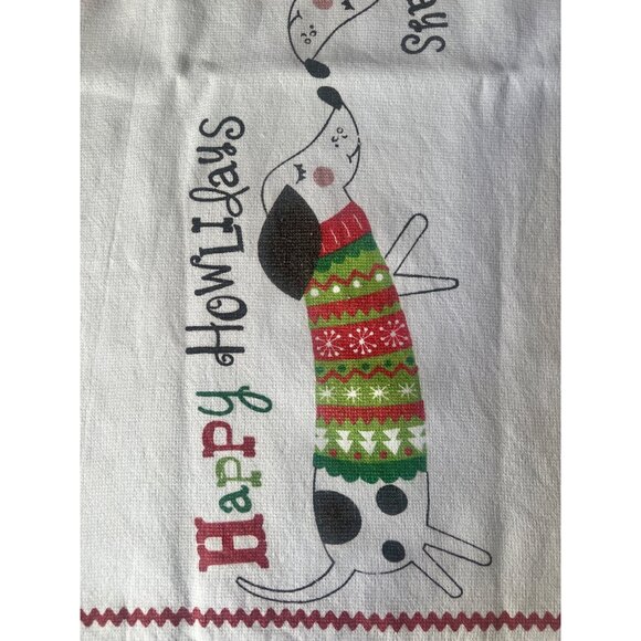 Ritzenthaler Happy Howlidays Dachshund Dog Christmas Kitchen Towels pair Cotton - Picture 8 of 8